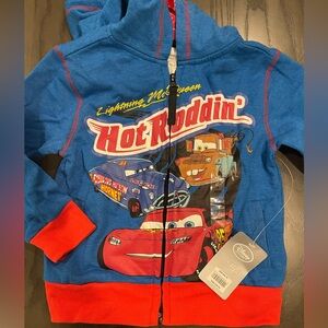 Disney Cars Blue and Red Zip-Up Jacket NWT